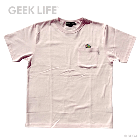ファンタジーゾーン ワンポイントステッチ ポケット Tシャツ ピンク Sサイズ